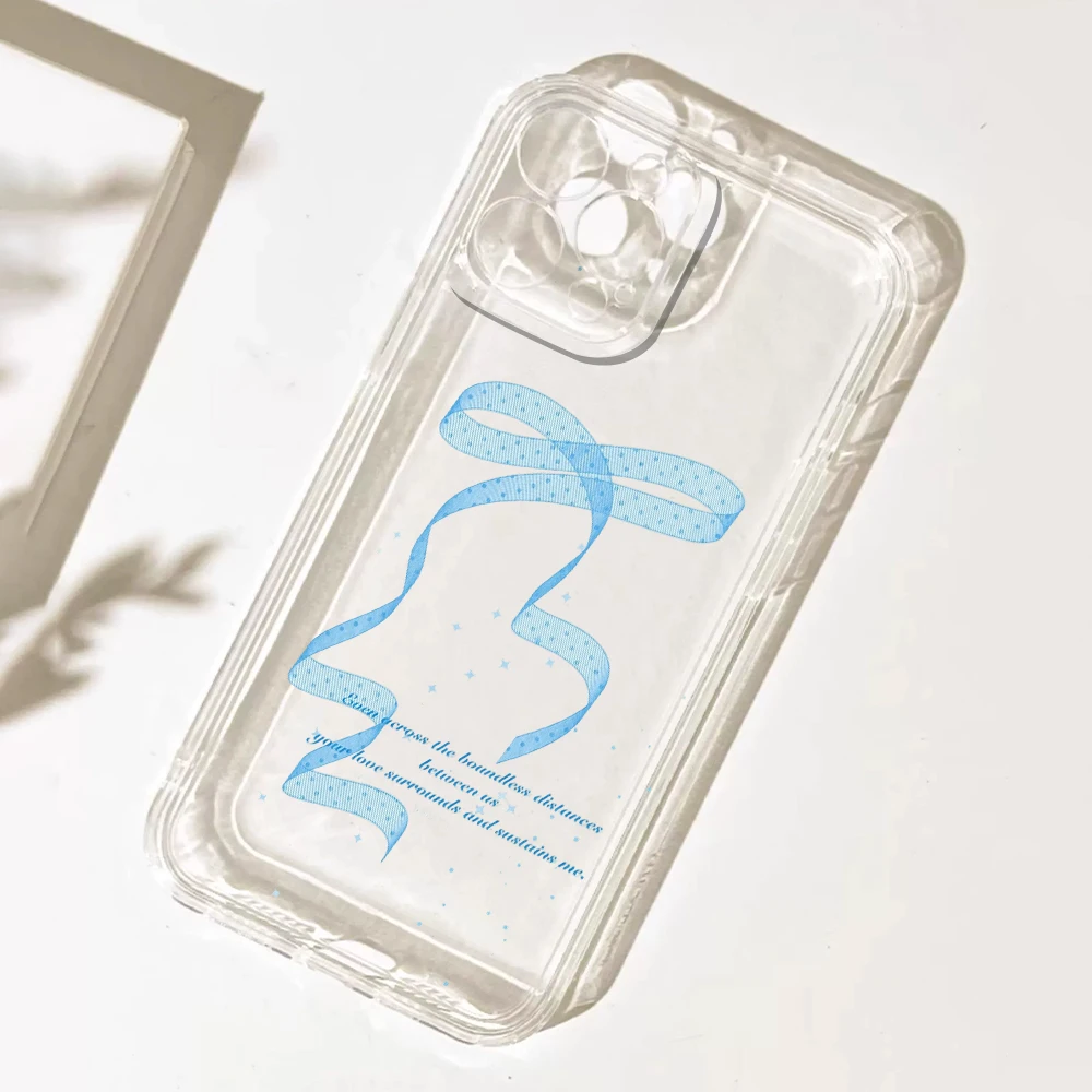 Dreamy Wave Dot Ribbon Silicone Phone Case for IPhone 17 16 15 14 13 12 11 Pro Xs Max Air Mini 7 8 6 6s Plus SE 2020 2022 Cover