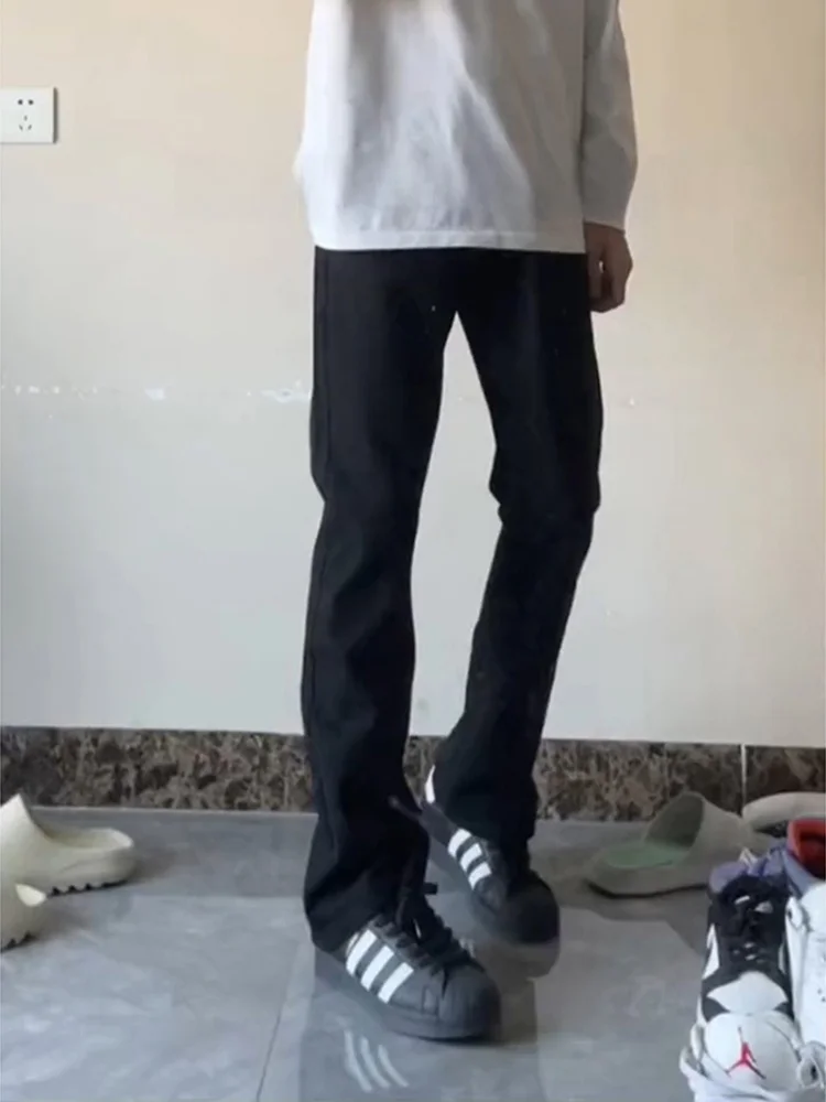

Джинсы American Vibe High Street Bla Slim Fit для мужчин, прямые длинные брюки, износостойкие, для подростков, весенняя мода