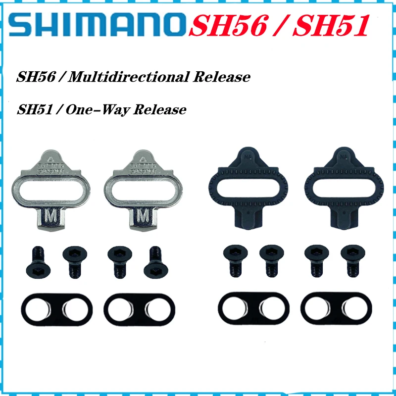 SHIMANO SH51 SH56 MTB Bike Cleats Pedal Clipless Cleat Set Racing Riding Equipment For Wellgo WPD-98A SH51 SH56 New Original