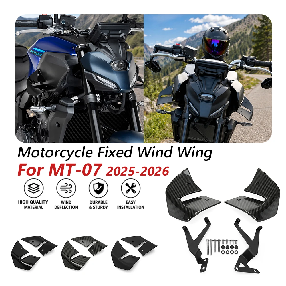 For Yamaha MT-07 MT07 MT 07 2025 2026 Motorcycle Front Spoiler Winglet Aerodynamic Side Wind Deflector Fairing Wing Accessories