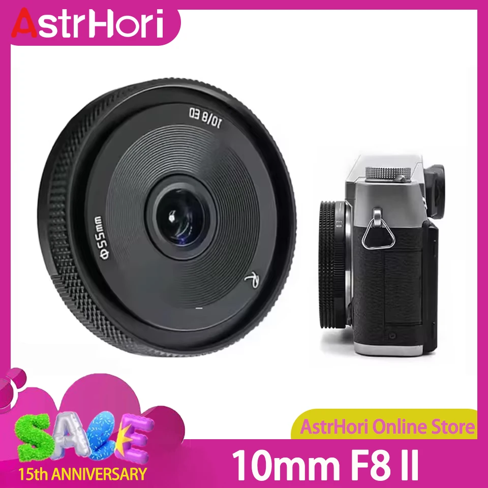 AstrHori 10mm F8 II APS-C Manual Focus Three ED lens mount Fisheye Lens can be installed with UV/ND/CPL and other Filters