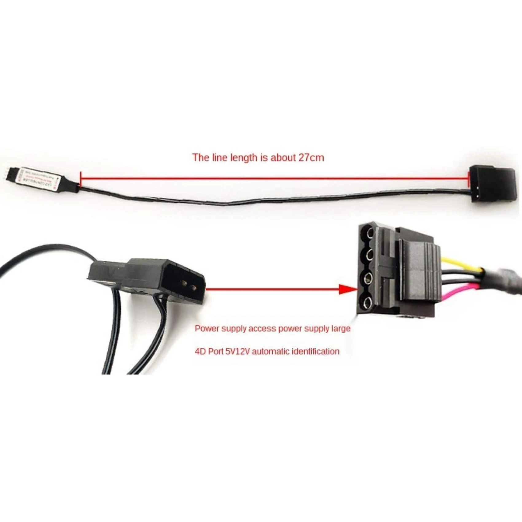 Computer Fan Lighting Effect Controller,5V 3-Pin/12V 4-Pin RGB Fan Equipment Wire Control/Remote Controller with On/Off