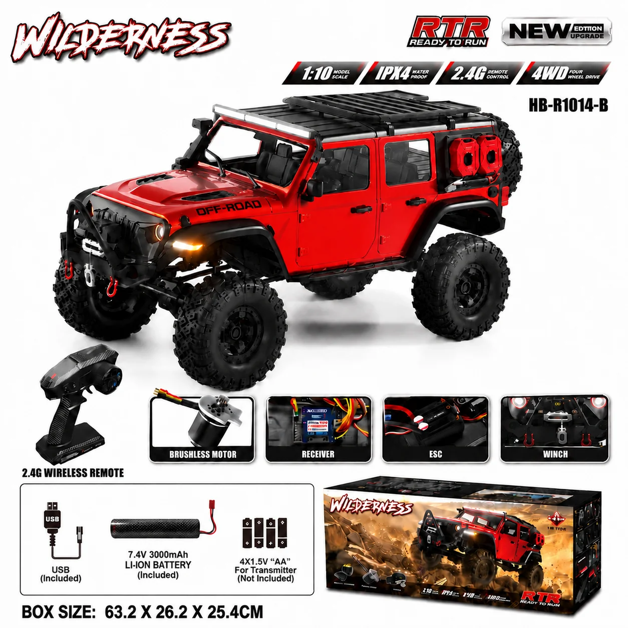 1/10 RC カー HB RTR R1011 リモートコントロール車両 2.4 グラムフル