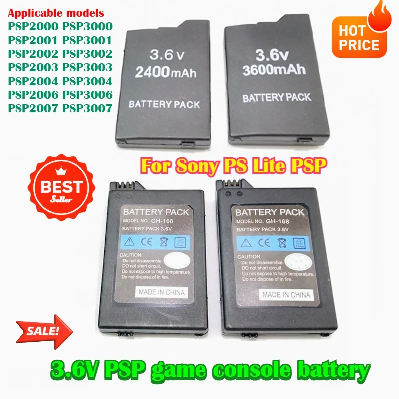 

3.6V 3600mAh Built-in Battery for Sony PS Lite PSP 2th PSP-2000 PSP-3000 PSP-3004 Gaming Consoles Rechargeable Host Batteries