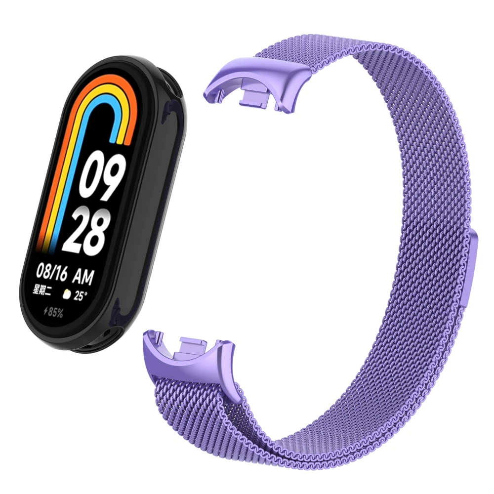 สายนาฬิกาสแตนเลสสตีลแบบ Milanese สำหรับ Xiaomi miband 8สายรัดข้อมือสำรองสำหรับ Mi band 8 Correa