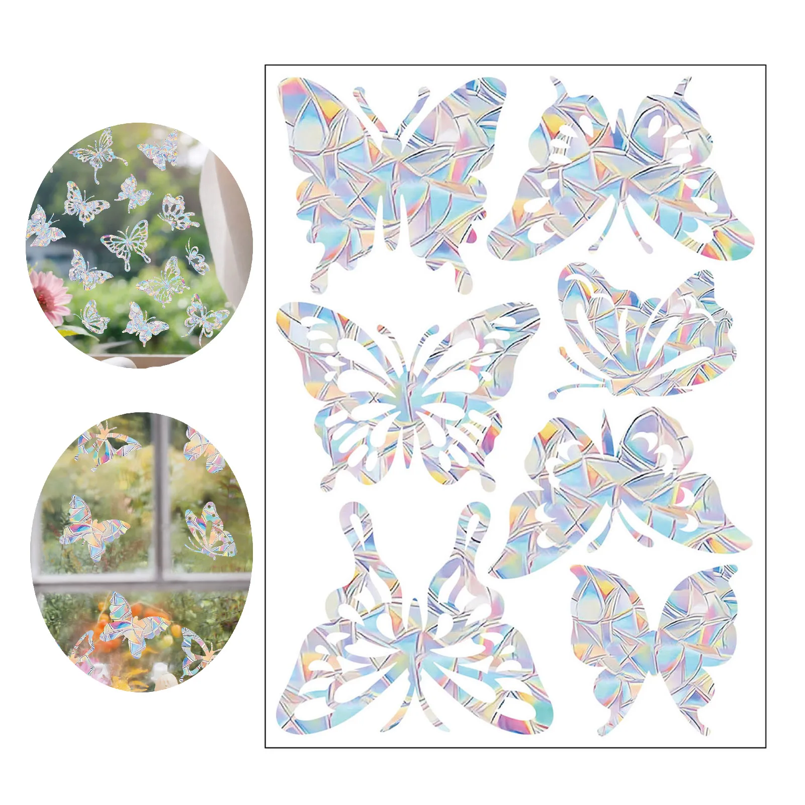 Rainbow Suncatcher Window Stickers PVC Cat Butterfly Prism Glass Wall Sticker Home Kids Bedroom Decoration Self Adhesive Decal