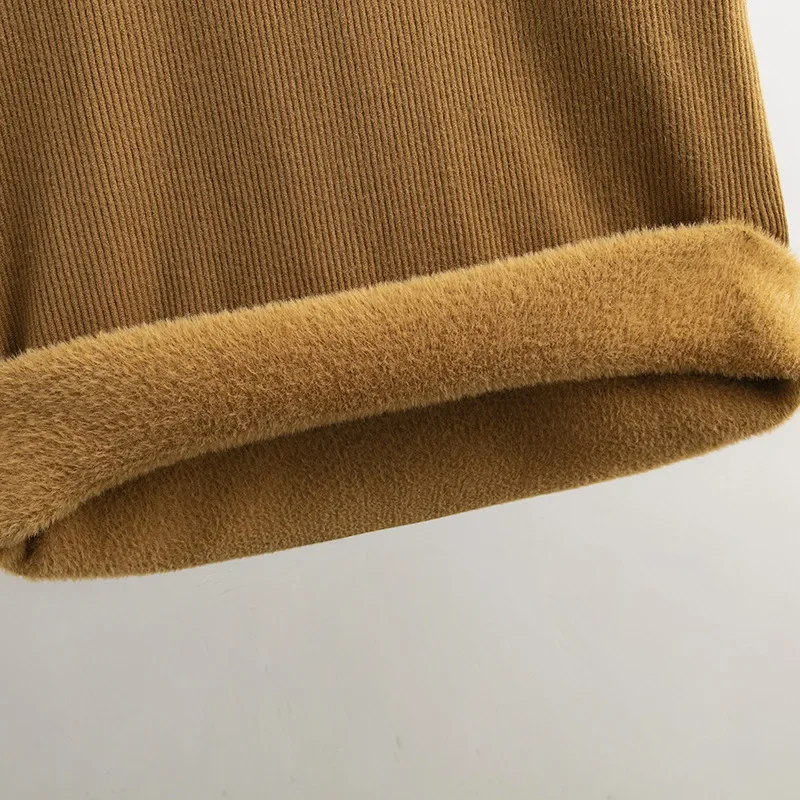 Fall Winter Thicken Knitted Slim Dress Long Sleeve Warm Vestidos New Women Knit Turtleneck Velvet Lined Pullover Sweater Dresses