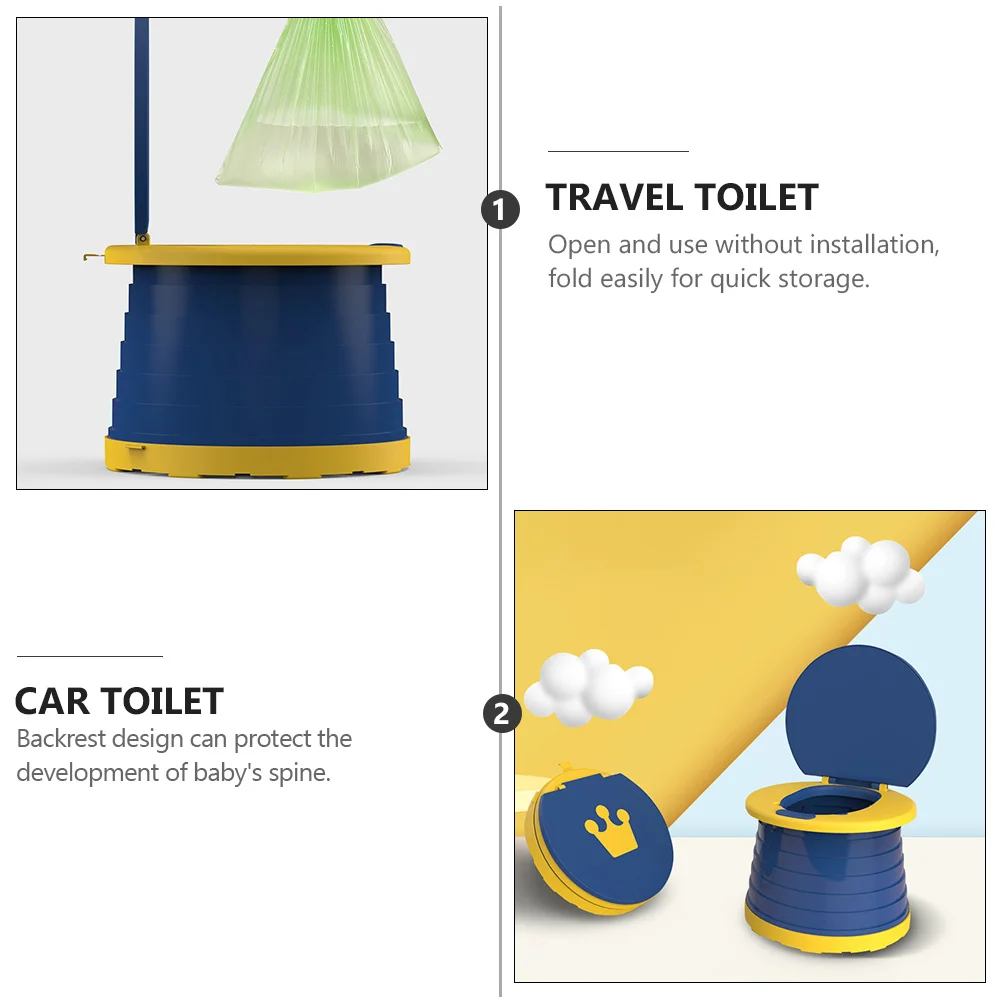 

Foldable Baby Toilet Portable Closestool Travel Potty Healthy PP Material High Load Capacity Protect Spine Just
