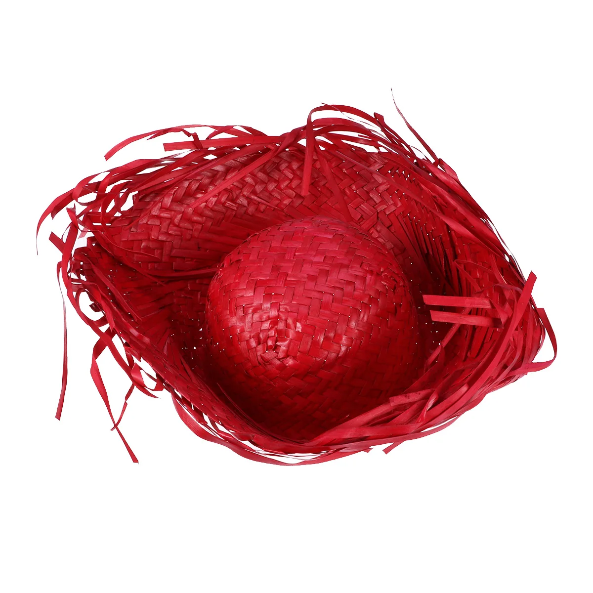 

Straw For Women Lightweight Breathable Hawaiian Style Beach Party Sun Hand-Woven Thick Soft Wide Brim Red Color Mexican Inspired