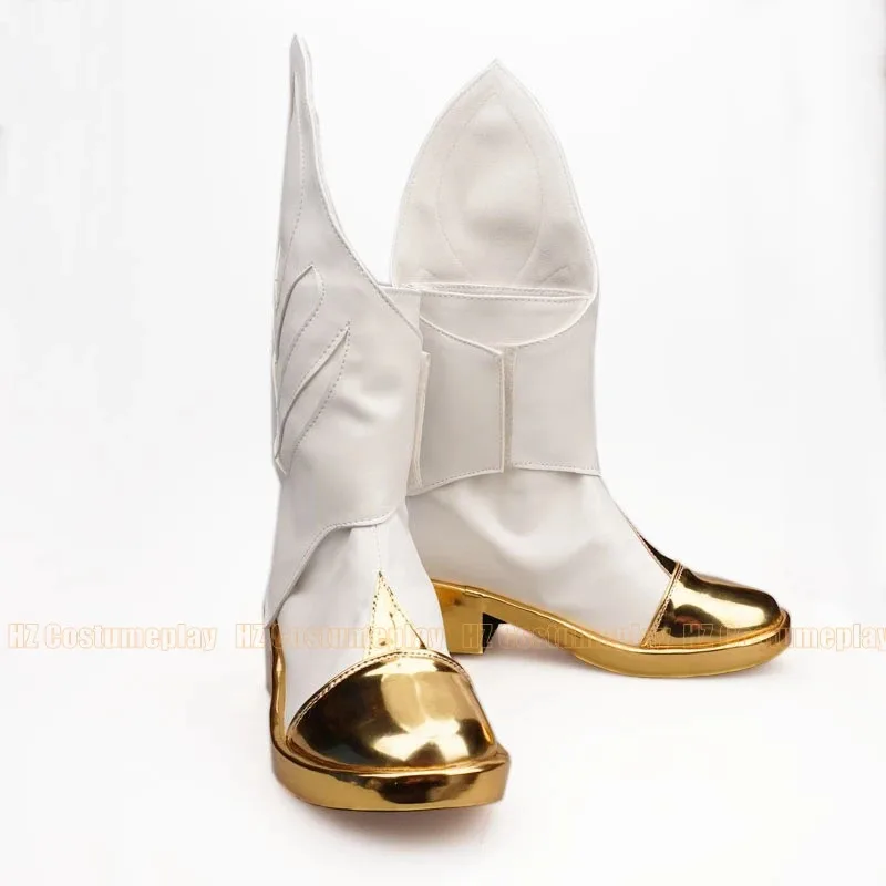 AAA 2025 Genshin Impact Costume Traveler Lumine Cosplay shoes Women Men Halloween boots game role play white PU