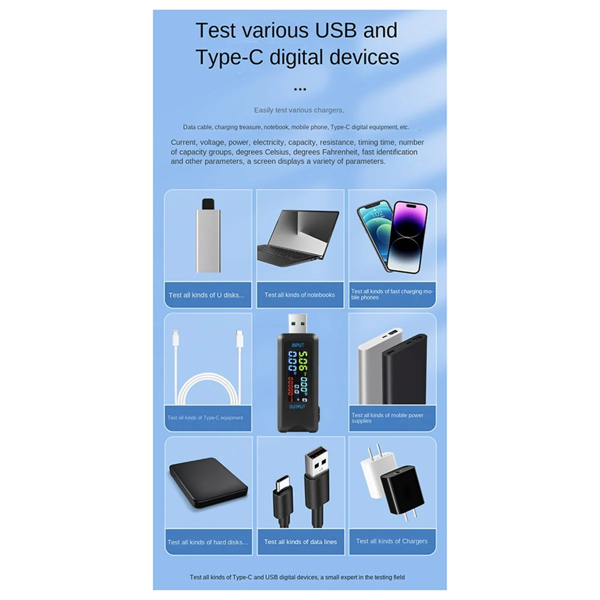 USB Tester DC Digital Voltmeter Amperimetro Current Voltage Amp Ammeter Detector Power Bank Charger Indicator