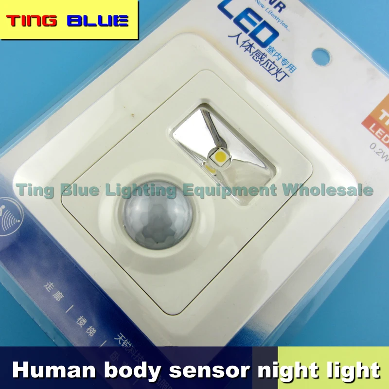 Human body induction LED night light aisle balcony stairs foot light warehouse corridor lighting 86x86mm 185-240V TR-007