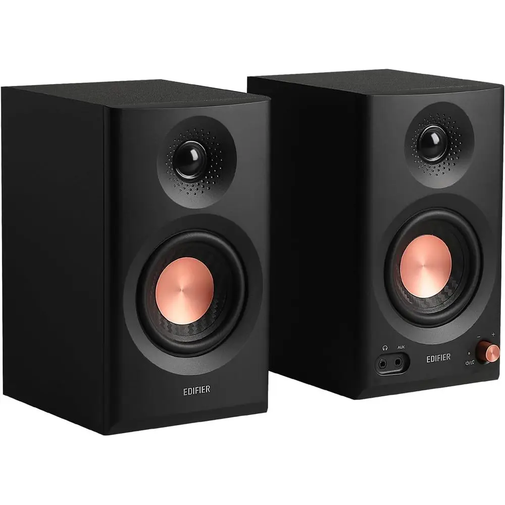 

MR3 Powered Studio Monitor Speakers, Hi-Res Audio Certiied Bluetooth V5.4 Active Bookshel Loudspeakers, 2.0 Computer Speaker wit