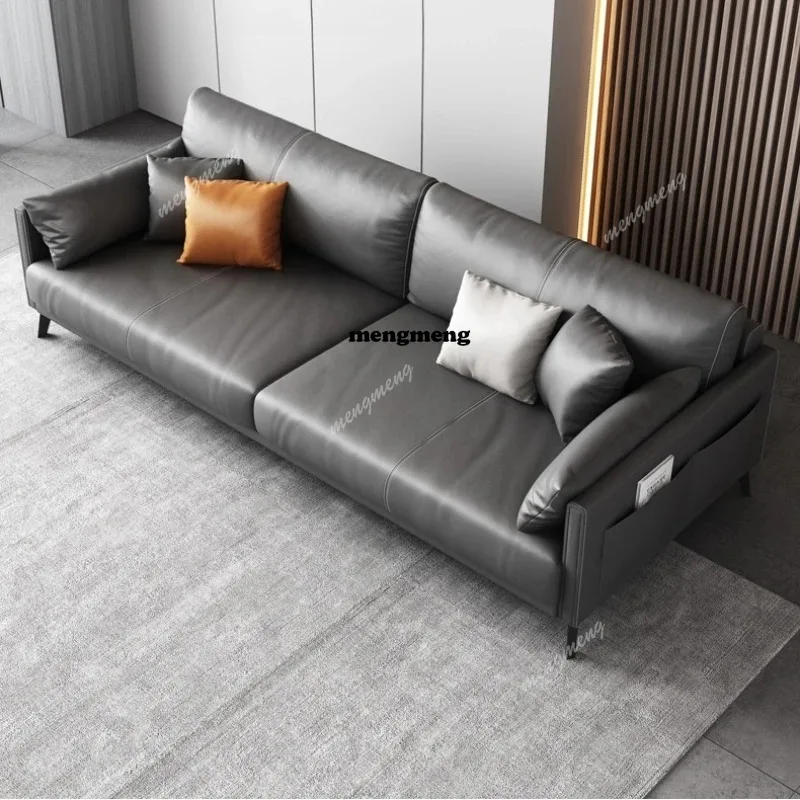 

Cowhide Business Office Sofas Reception Fashion Light Luxury Coffee Office Sofas Combination Office Furniture Ambony Seza