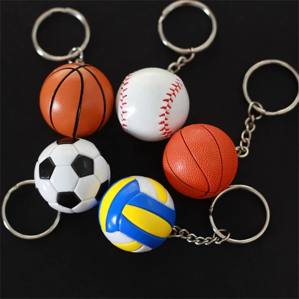 Volleyball Fun Keychains Football Soccer Baseball Bag Pendant Key Holder Key Ring Ball KeyChain