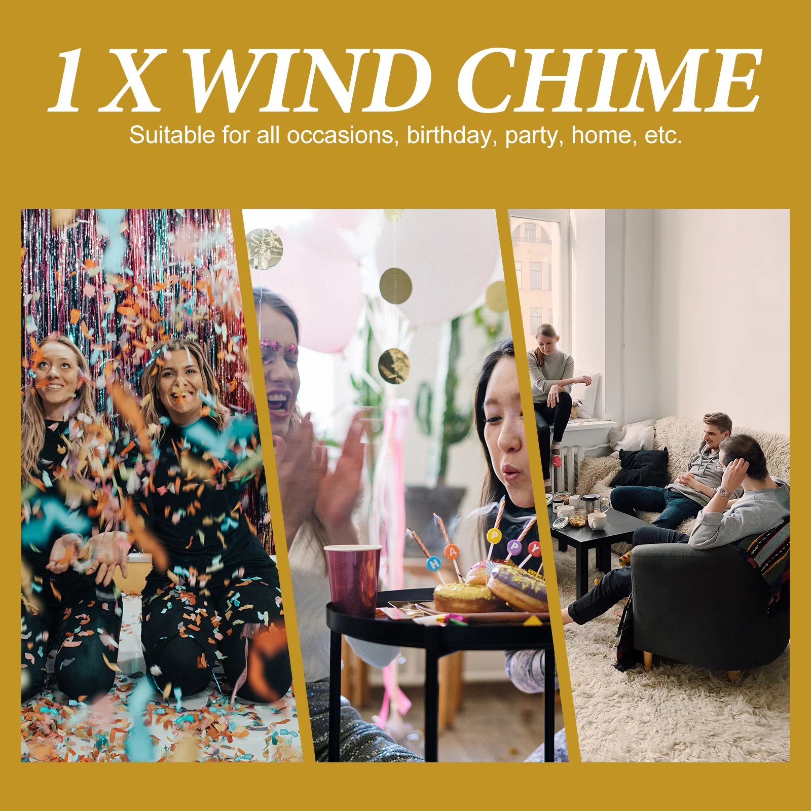 1 قطعة القمر والنجمة الرياح الرنين الزخرفية معلقة حلية حديقة في الشرفة المنزل الاسترخاء الصوت في الهواء الطلق الرياح جرس قلادة #6