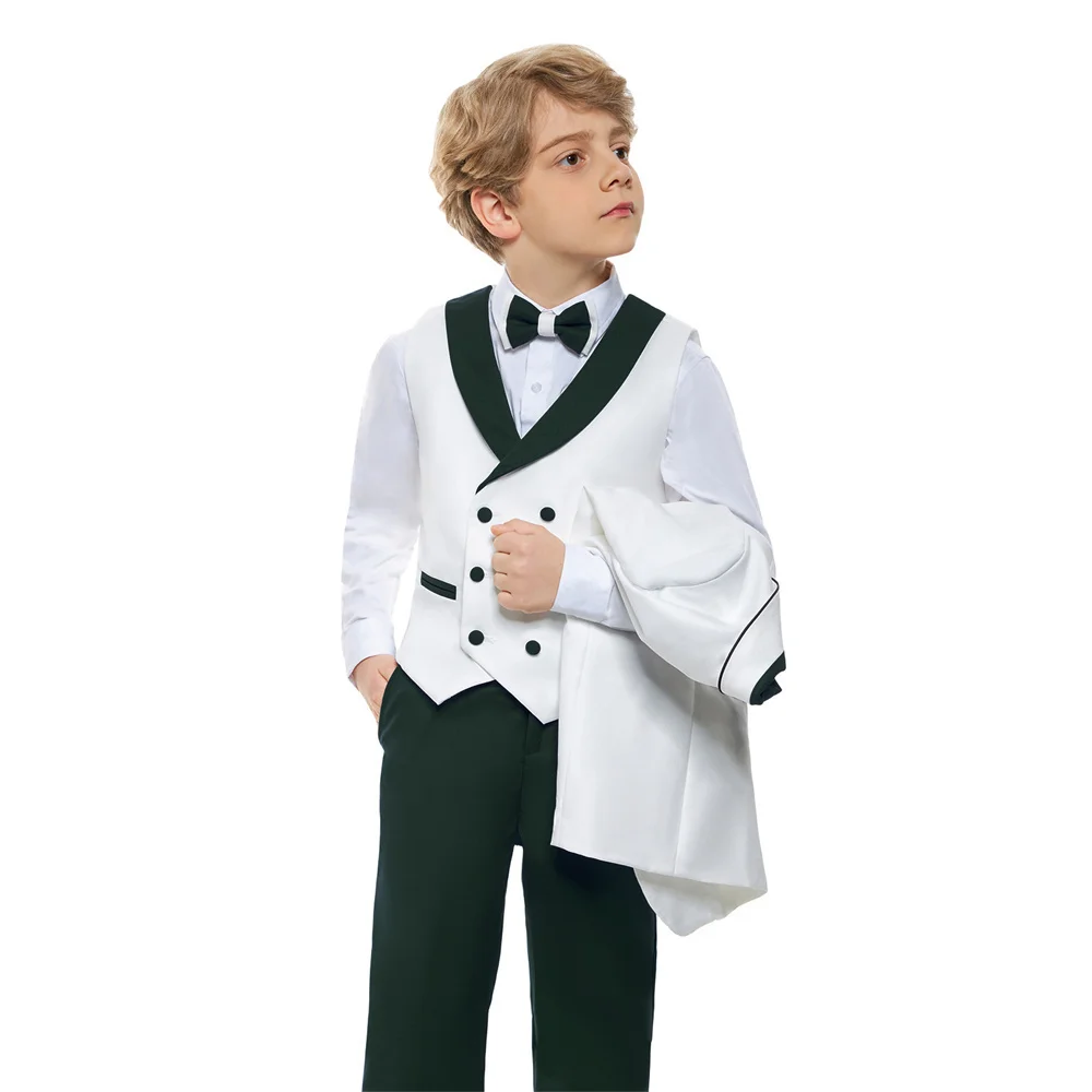 

Handsome Children Jacket Vest Pants Bowtie 4PS Christmas Party Dress Kids Evening Ceremony Photograph Suit Boys Performance Suit