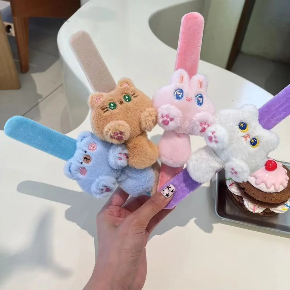 Cat Cat Slap Bracelet Series Simulation Wrist Style Plush Doll Slap Bracelet Cute Doll Rabbit Capybara Plush Wrist Band