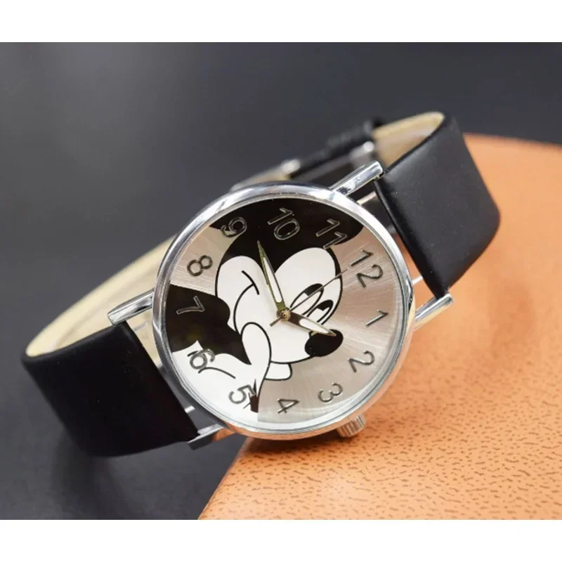 Cute Cartoon Watch Kids Quartz Wristwatch Children Leather Ladies Watch Mickey Men Women Watches Kid Boy Girls Clock Relojes