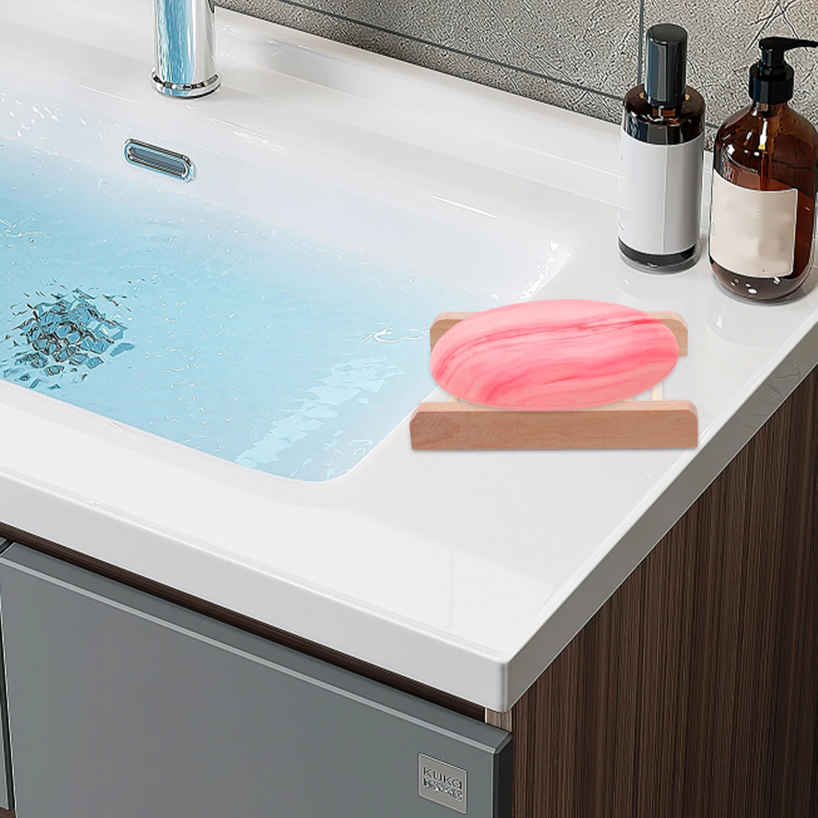 

10pcs Box Storage Rack Wooden Drain Tray Bathroom Holder For Shower Bathtub Kitchen Sponges Crafts Bamboo Drainage Tray