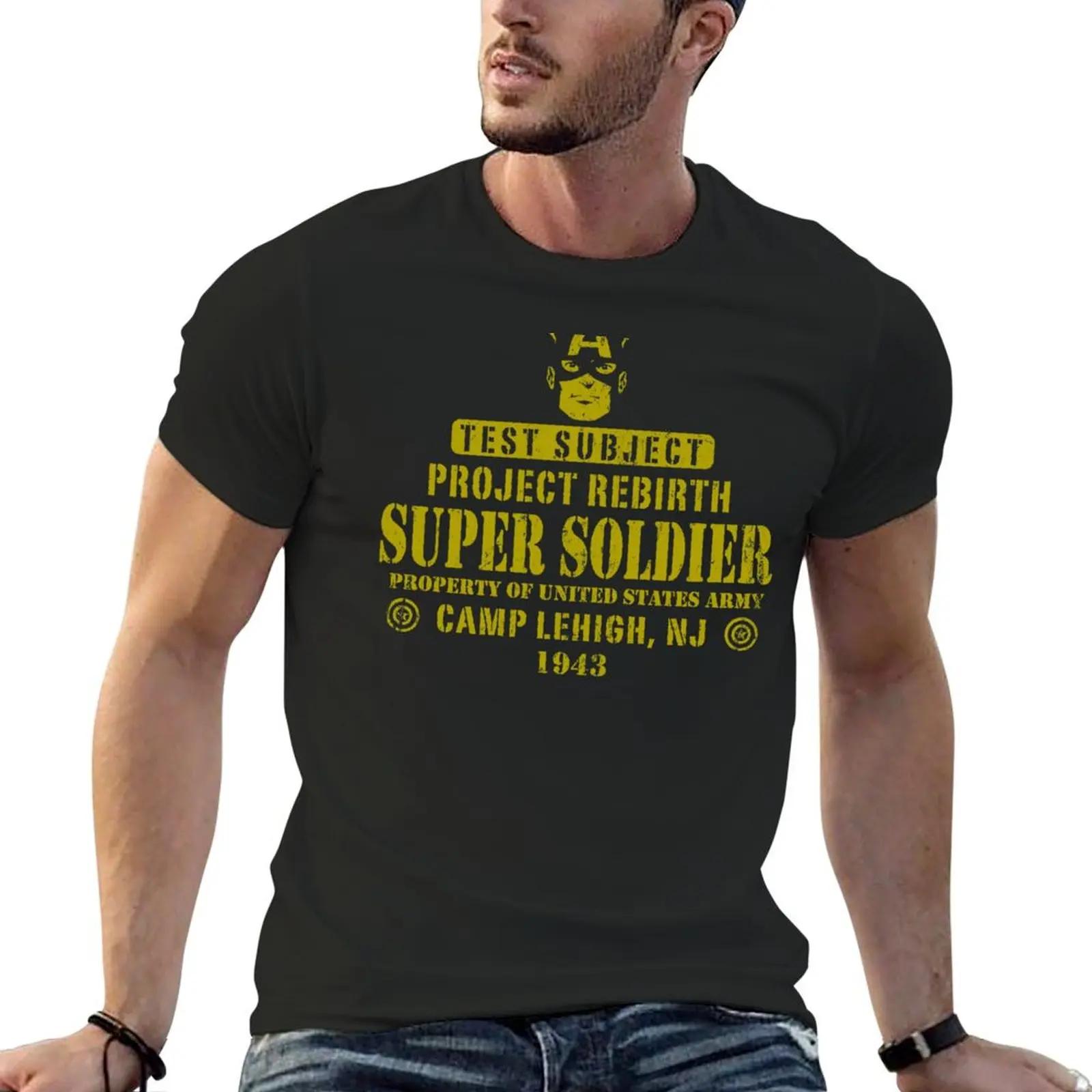 Test Subject Super Soldier T-Shirt summer tops summer clothes customs baggy shirts T-shirts for men cotton