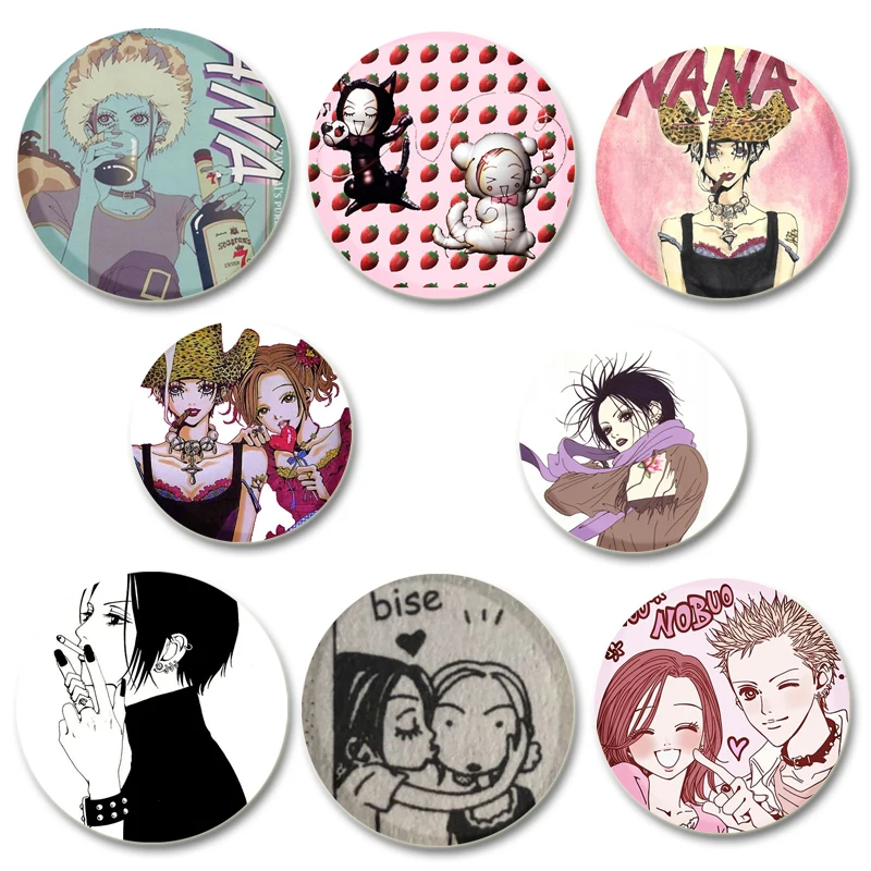 Cute Anime Girl Nana Backpack Figure Lapel Pins Cartoon Badge Accessories Clothes Decoration  Handmade Tinplate Brooches Gift