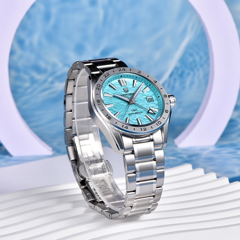 PAGANI DESIGN New Brand Luxury Mechanical Automatic Watch StainlessSteel Waterproof luminous Watch Date WaveDial watches for man