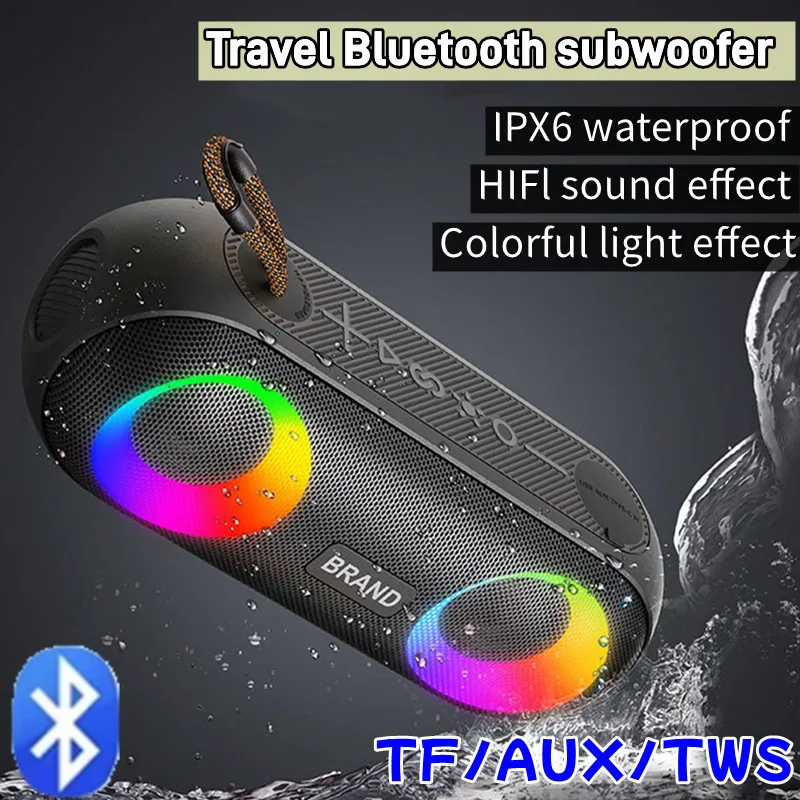 

Беспроводной портативный Bluetooth-динамик Колонка 20 Вт RGB Красочная подсветка Бас Открытый IPX6 Водонепроницаемый Power Bank TF-карта AUX