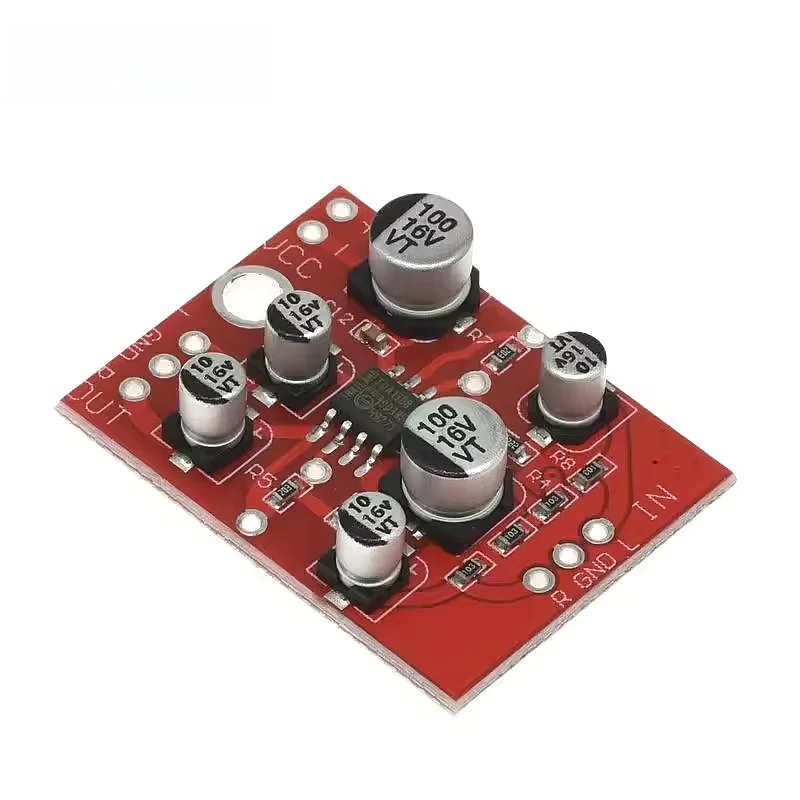 AD828/TDA1308 operational amplifier preamplifier board - Audio amplification module - Single power supply - 5V - 15V