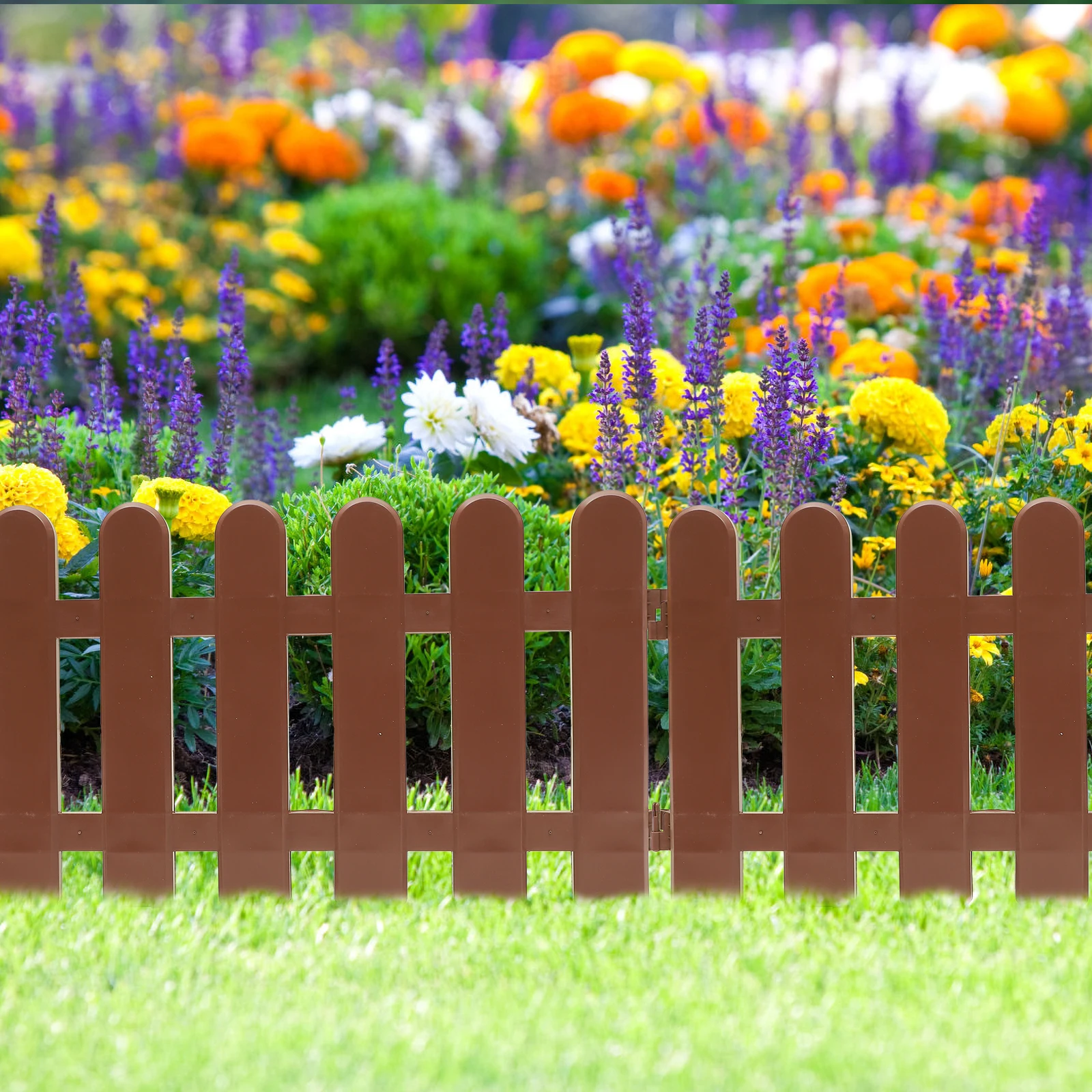 

4 Pcs Outdoor Border Plastic Edging 50x30 Round Patio Yard Garden Edging Lawn Plastic Garden Fence Divider