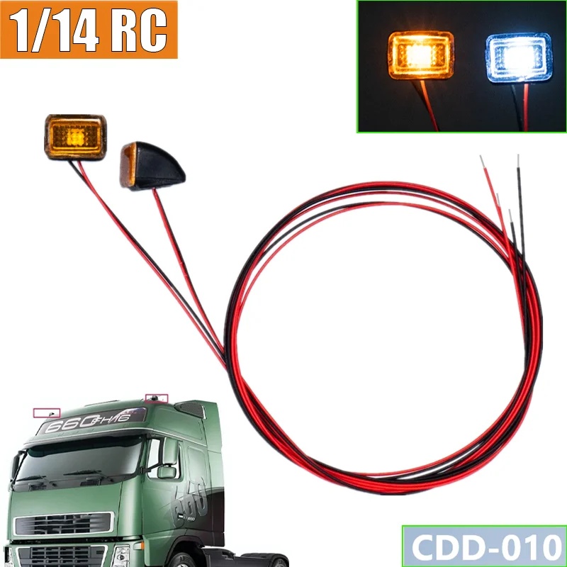 1/14 RC Truck LED 3V Roof Lights Width Lamp Side Light for Tamiya SCANIA 770S R620 VOLVO Arocs MAN TGX Car Accessories