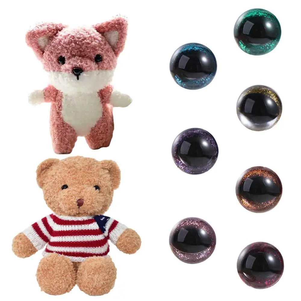 Ojos Amigurumi, ojos de ganchillo, muñeca tejida de ganchillo, ojos de animales de peluche 3D Diy, ojos de seguridad con purpurina, accesorios de juguete para muñecas