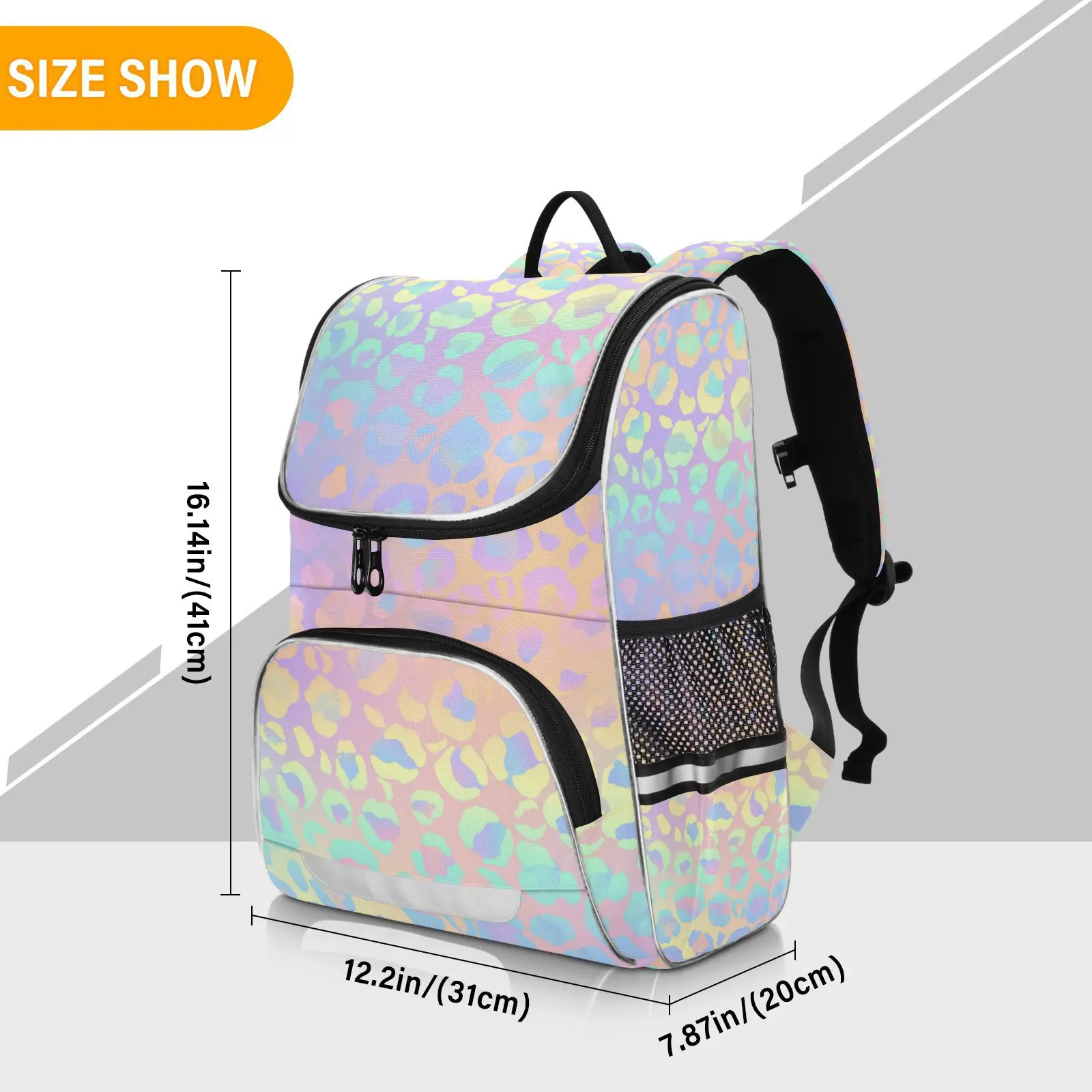 New Schoolbag Children Backpack Girl Primary Rainbow leopard tie-dye reflective stripe Book Bag Multi Pockets Japanese Backpacks