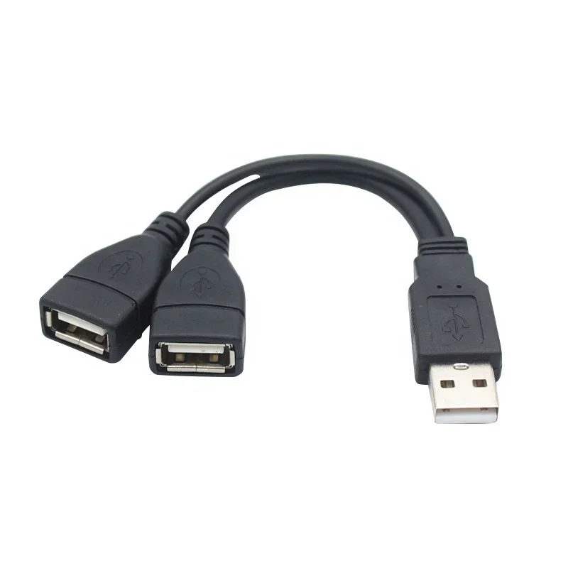 

1 Male Plug To 2 Female Socket USB 2.0 Extension Line Y Data Cable Power Adapter Converter Splitter USB 2.0 Cable 15~18cm