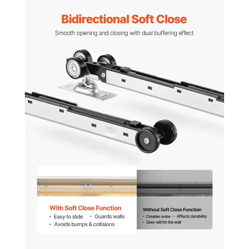 طقم إطار باب الجيب طقم باب الجيب لـ 48-72 بوصة واسعة 80 بوصة إغلاق ناعم عالي