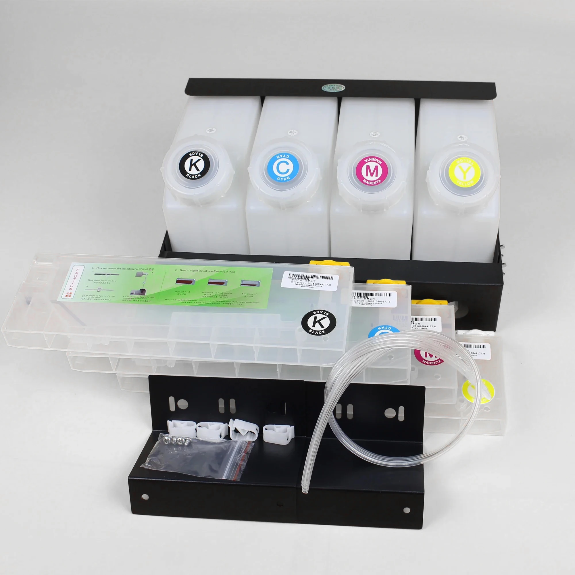 4 Colos CISS Bulk ink Cartridge system No Chip for Mimaki JV33 JV5 JV300 JV150 For Roland For Muton 2L tank , 220ml Cartridge
