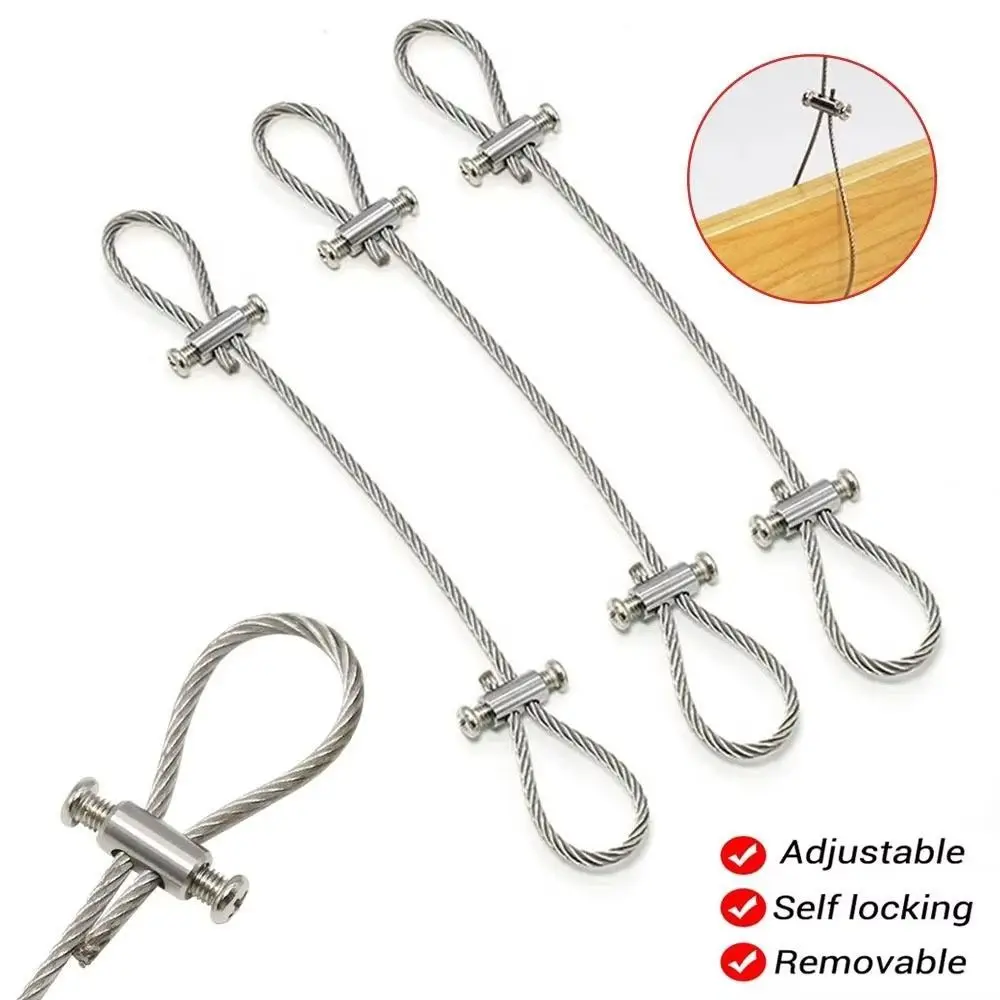 Adjustable Locking Steel Wire Cable Horizontal Lock Secure Fastening Steel Wire Rope Hanger Double Hole Structure