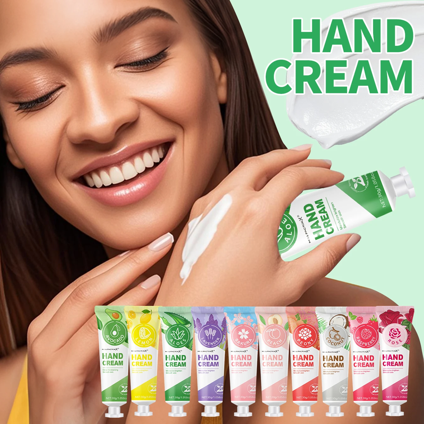 50-Piece 10-Fruit Plant Hand Cream Set. Hydrating, Refreshing and Non-Greasy, Nourishes Hands, Luxury Hand Care Gift Set