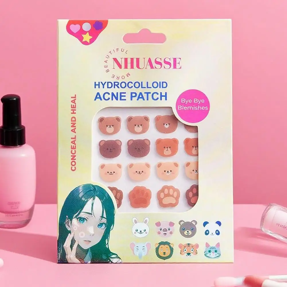 20 قطعة بقع حب الشباب أنماط الحيوانات لطيف الغروانية المائية حب الشباب مزيل بثرة ملصق المخفي الجمال ماكياج أدوات العناية ببشرة الوجه