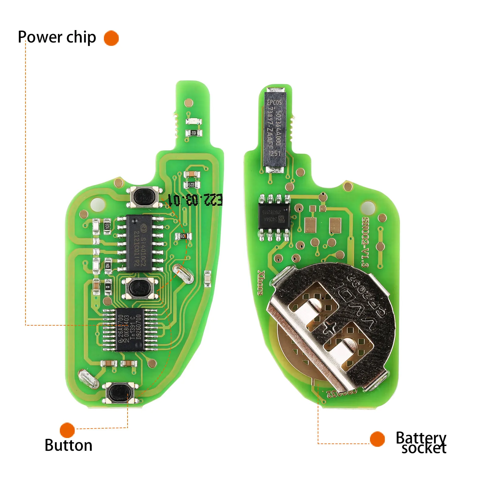 Xhorse XNDS00EN Llave remota universal inalámbrica de 3 botones para versión en inglés estilo DS