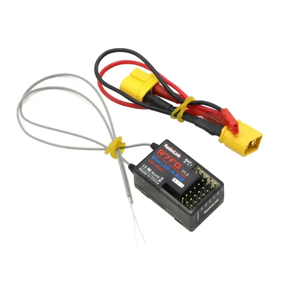 RadioLink R7FG 2.4GHz 7CH Ricevitore doppia antenna Versione giroscopica integrata ad alta tensione per trasmettitore Radiolinks RC6GS RC