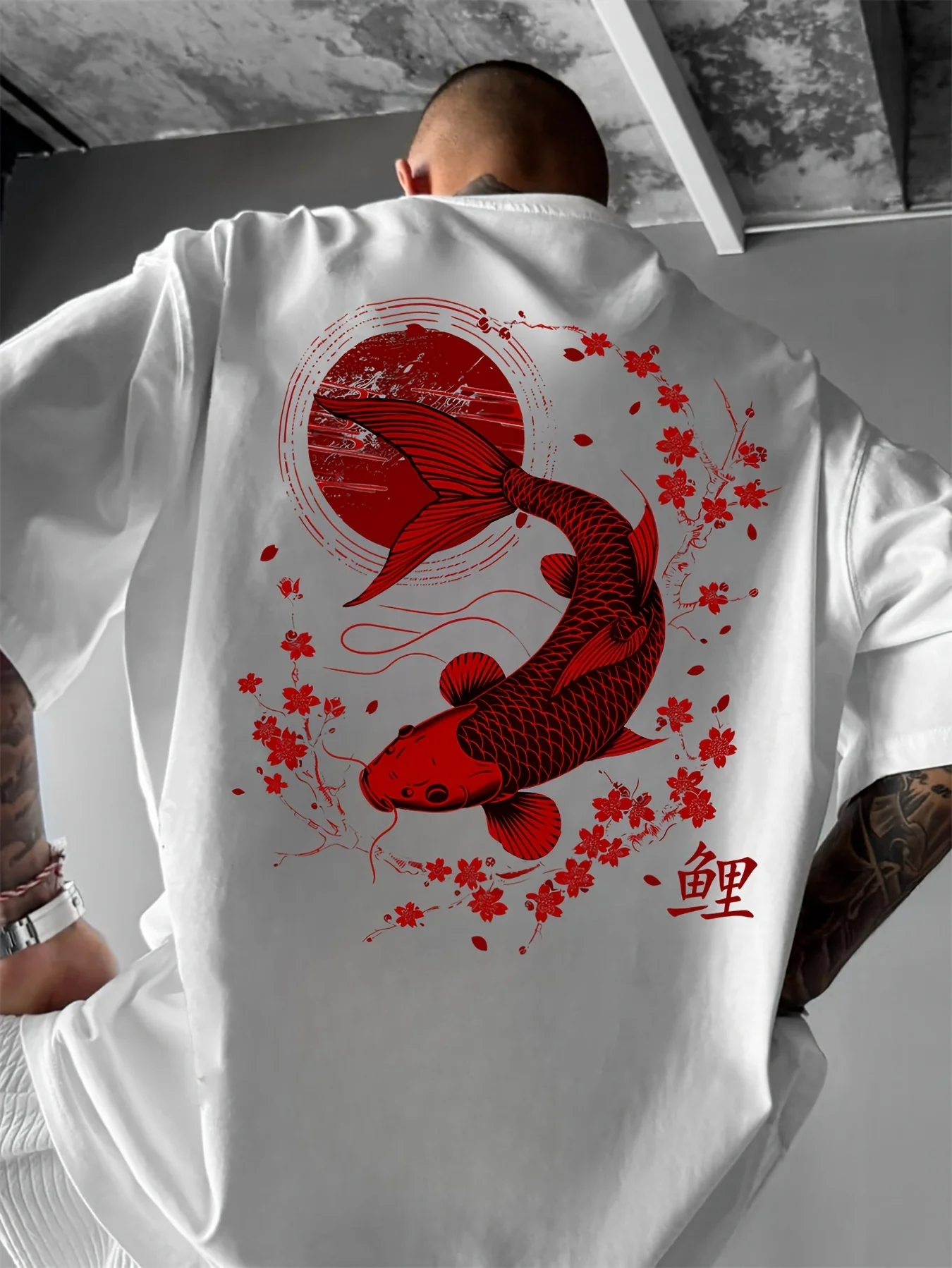 Camiseta de Verano 2026 con Diseño de Pez Dorado Japonés, Camiseta Moderna para Hombre y Mujer, Cuello Redondo, Estampada, de Algodón