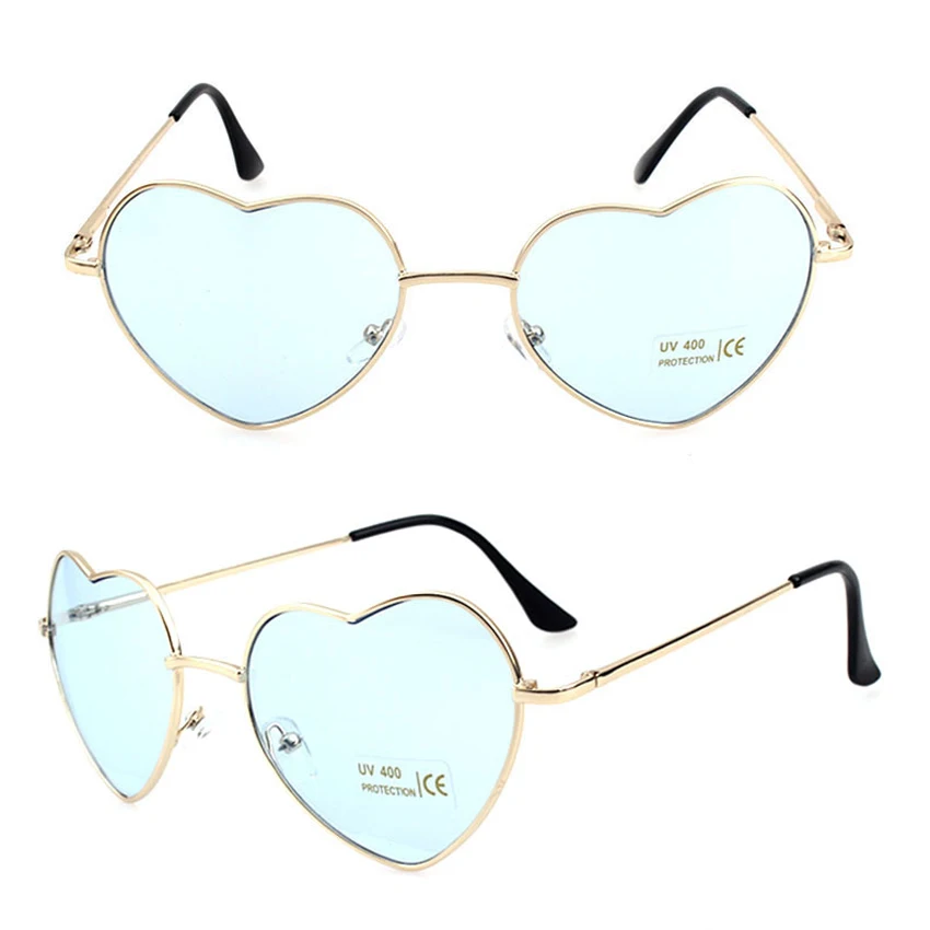 Women Sunglasses Cute Heart Style Frame Mirror Fashion Sun Glasses UV400 Protection Vintage Eyewear Retro Sunglass