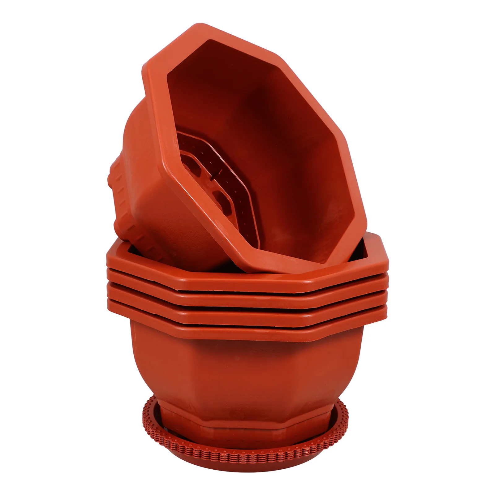 

5 Pcs Octagonal Flower Pots Thickened Pots for Indoor Plants Mini Succulent Planter Small Plant Containers Waterproof