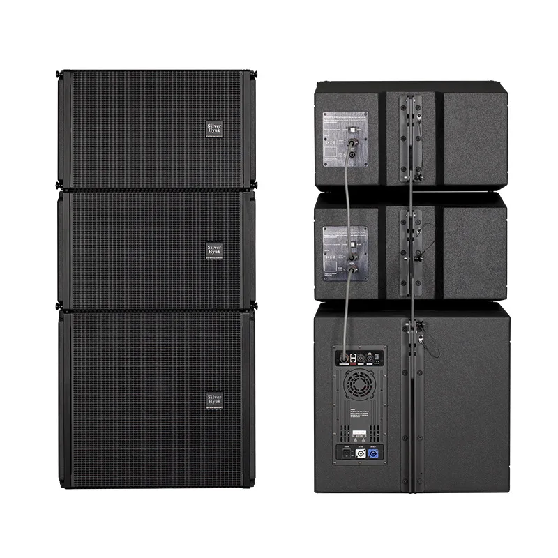 Active Line Array Speaker System - Professional High-Power Performance Audio for Large Events/Outdoor Shows/Stage PA