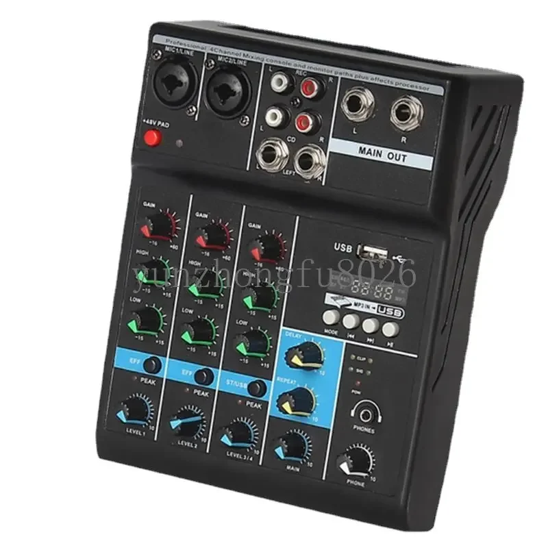 

Professional Mixer 4 Channels Bluetooth Sound Mixing Console for Karaoke