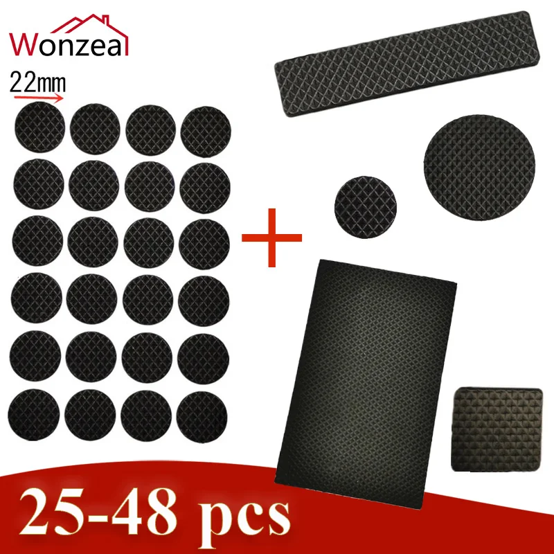 

Black Self Adhesive Scratch DIY Resistant Furniture Feet Rug Felt Pads Anti Slip Mat Bumper Damper For Chair Protector Hardware