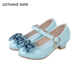 Girls Princess Shoes 2023 Spring Fashion Mary Jane Dress Dance Baby Kids Sandals Brand Bowtie Lace Pink Soft Sole Low Heel Flats