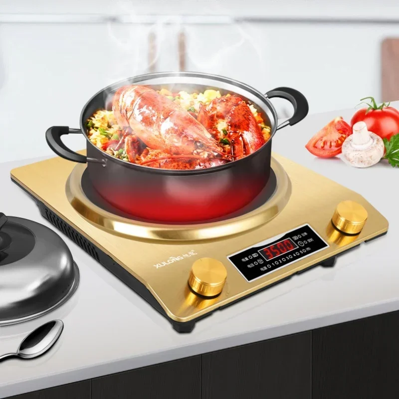 Knob Control Electric Stove Kitchen 220V 3500W Induction Cooker Concave Surface Energy Saving Stir Frying Electric Cooker