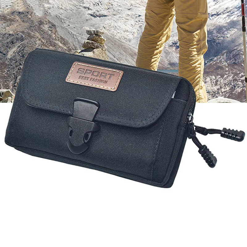 Riñonera de cuero PU multifunción para hombre, bolso de cintura informal para teléfono móvil, bolsillo para viaje al aire libre, cinturón deportivo para hombre